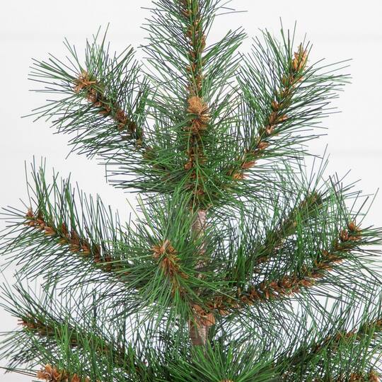 Nearly Natural 16" Unlit Artificial Christmas Tree with Tartan Plaid Flannel Wrapped Base